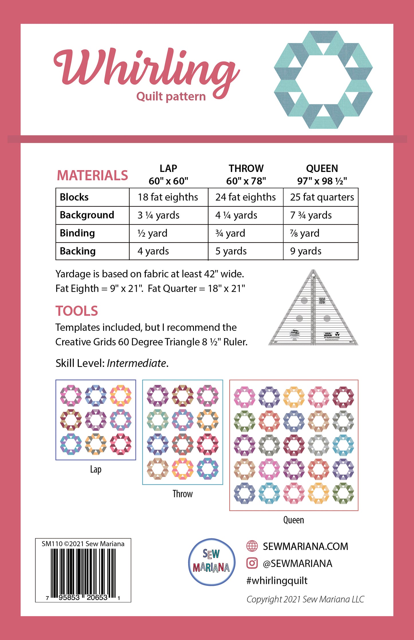 Whirling Quilt Pattern -PRINTED
