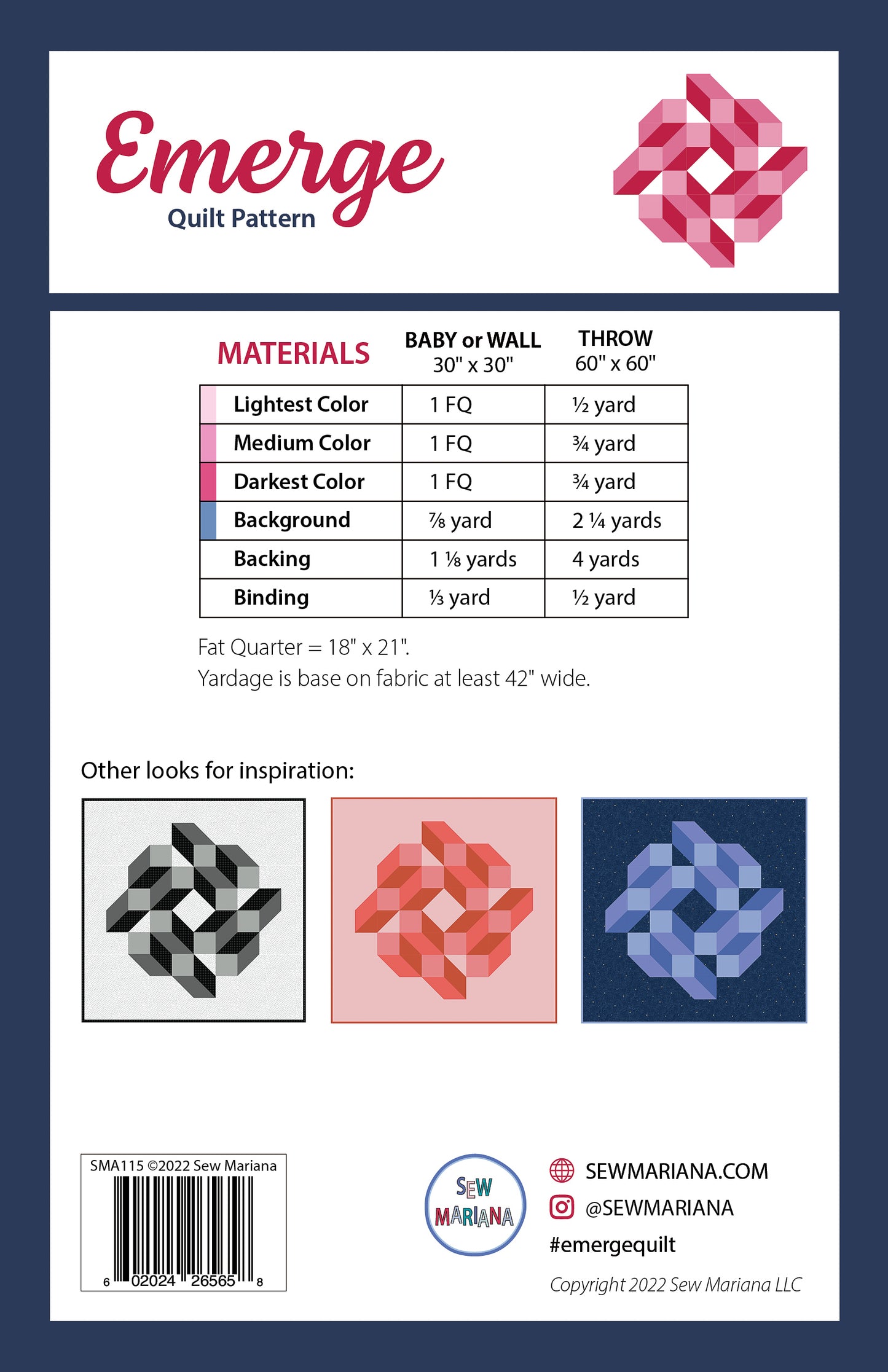 Emerge Quilt Pattern - PDF