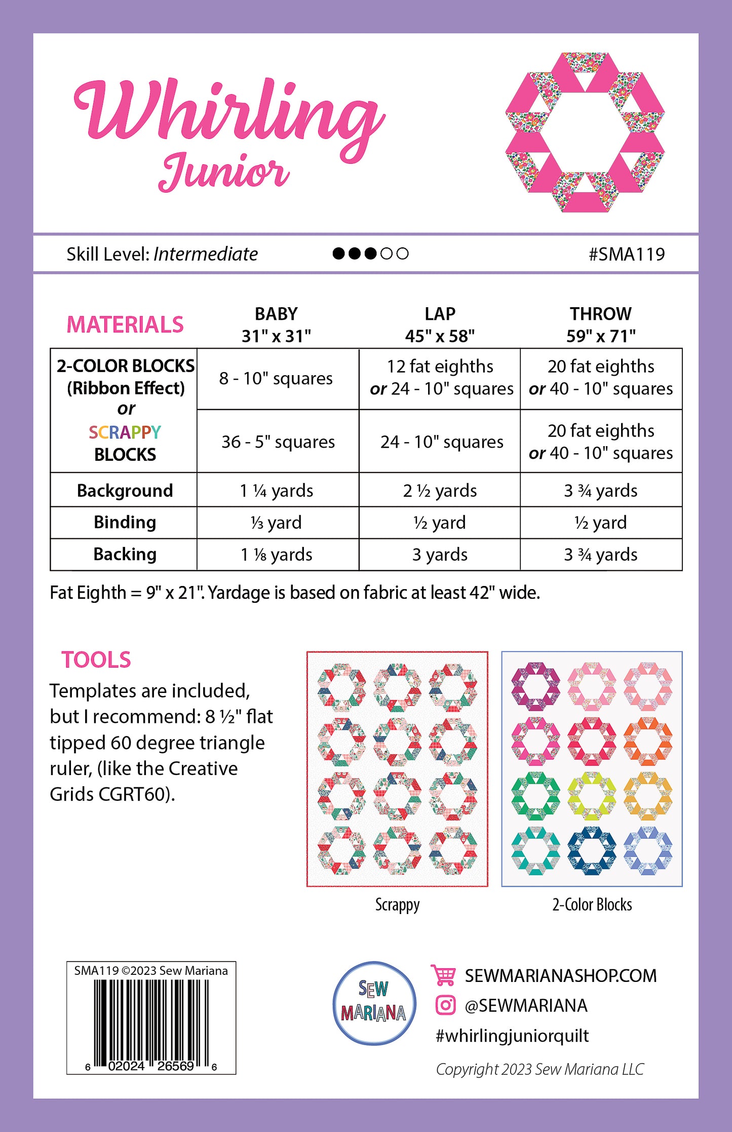 Whirling Junior Quilt Pattern -PDF