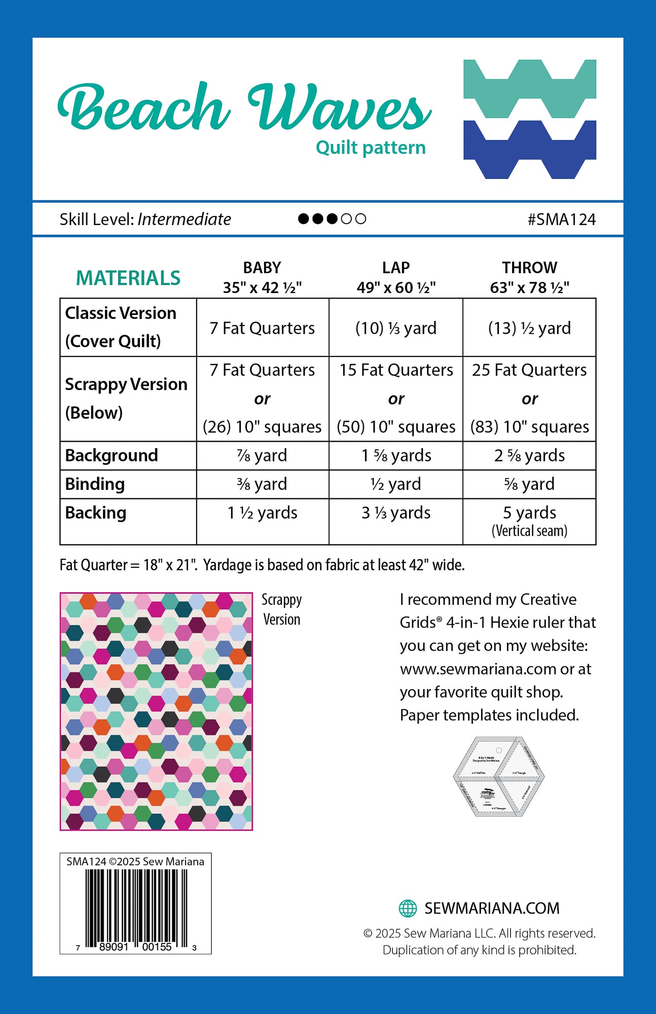 Beach Waves Quilt Pattern - PDF