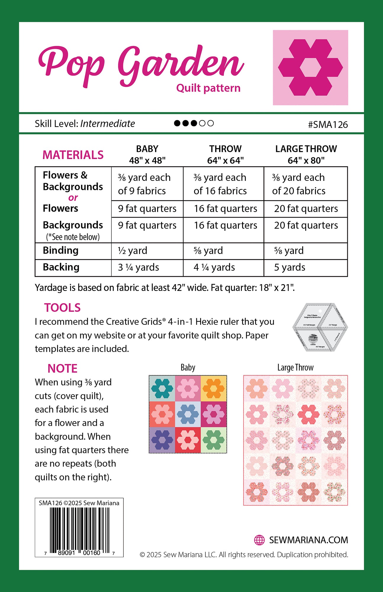 Pop Garden Quilt Pattern - PRINTED