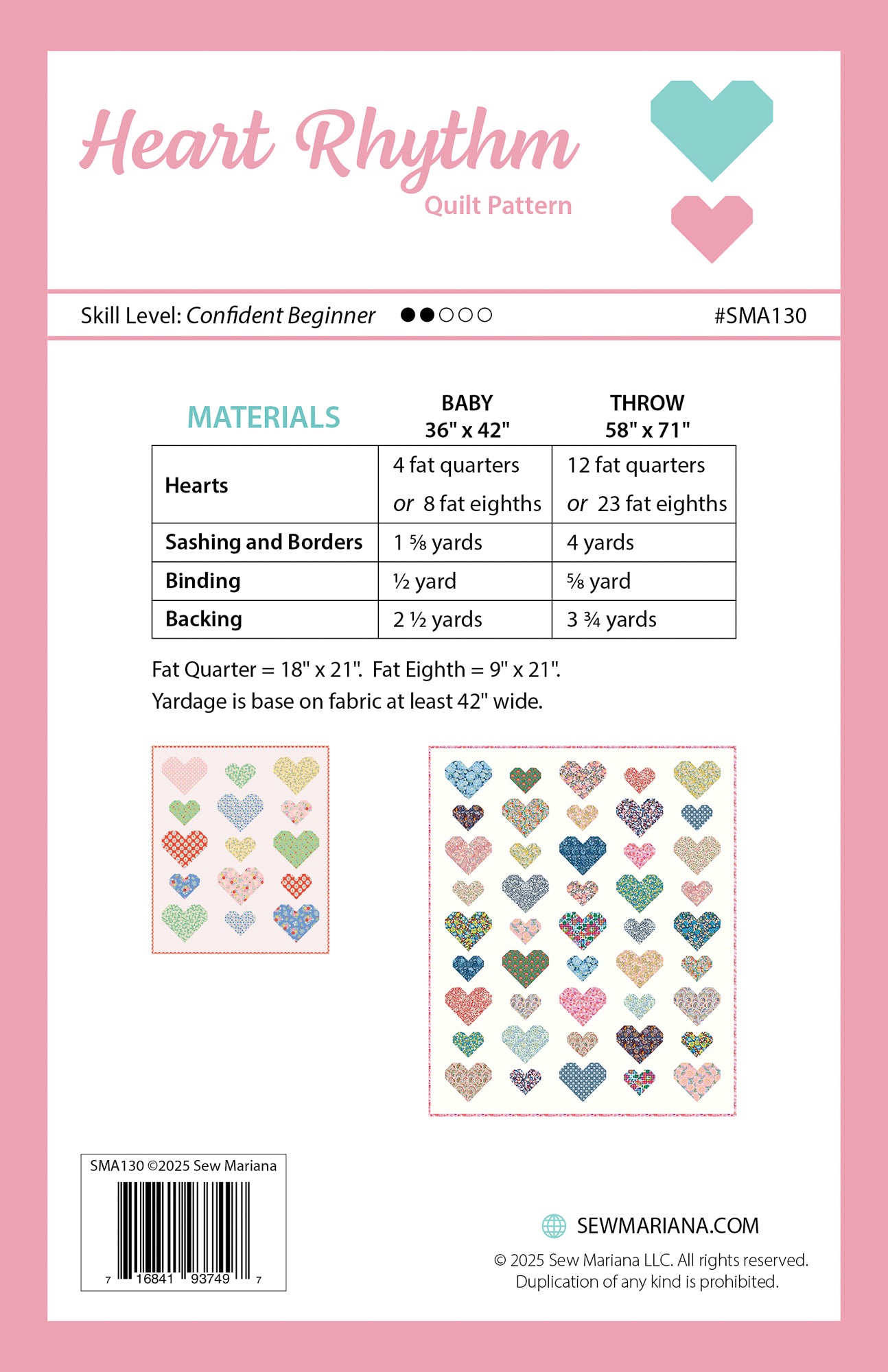 Heart Rhythm Quilt Pattern - PRINTED