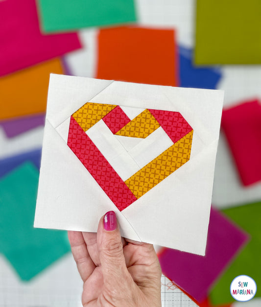 In My Heart FPP Quilt Block Pattern - PDF