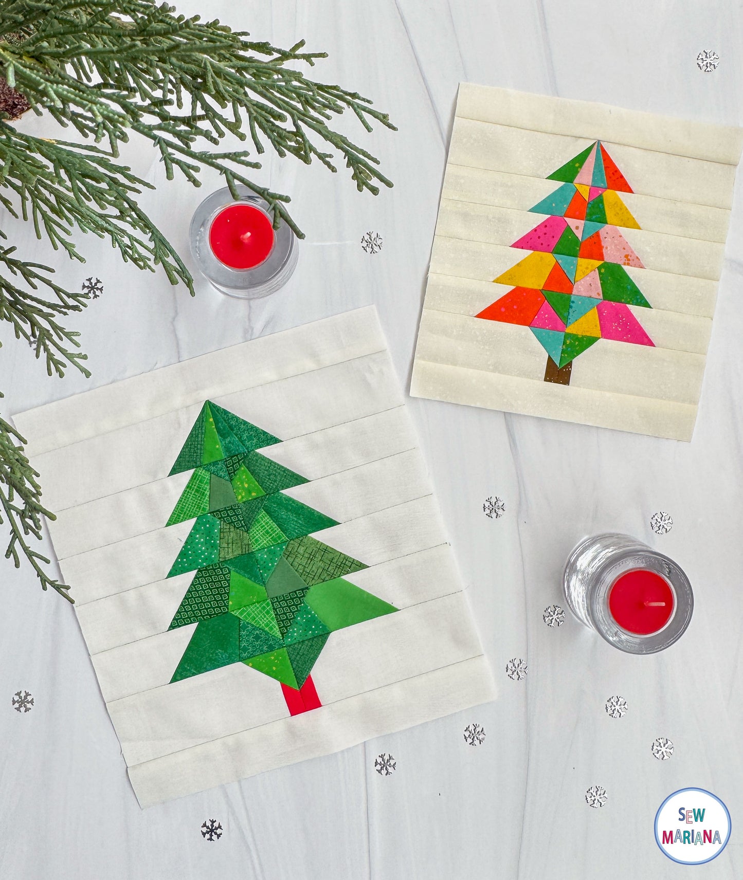 Holiday Tree FPP Quilt Block Pattern - PDF