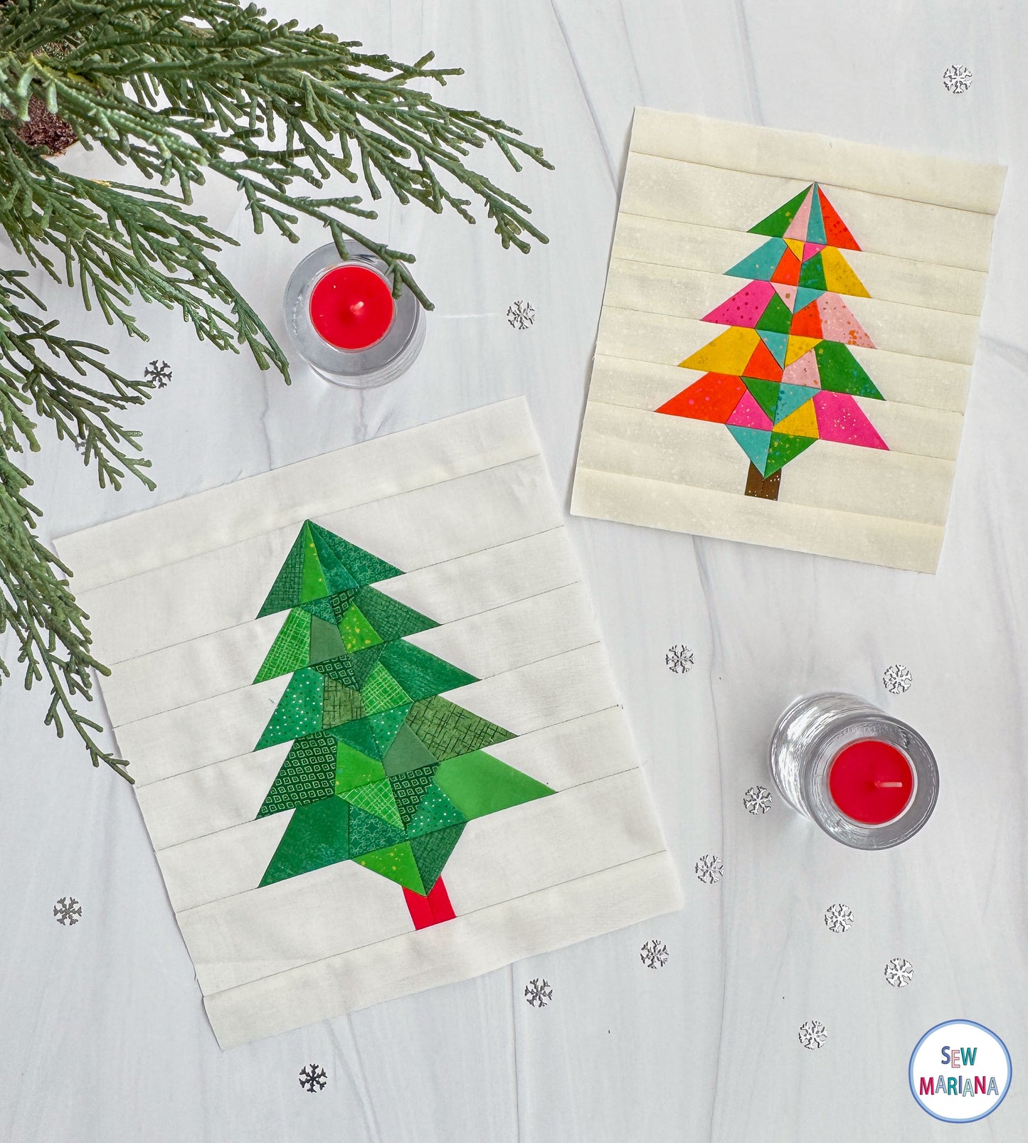 Holiday Tree FPP Quilt Block Pattern - PDF