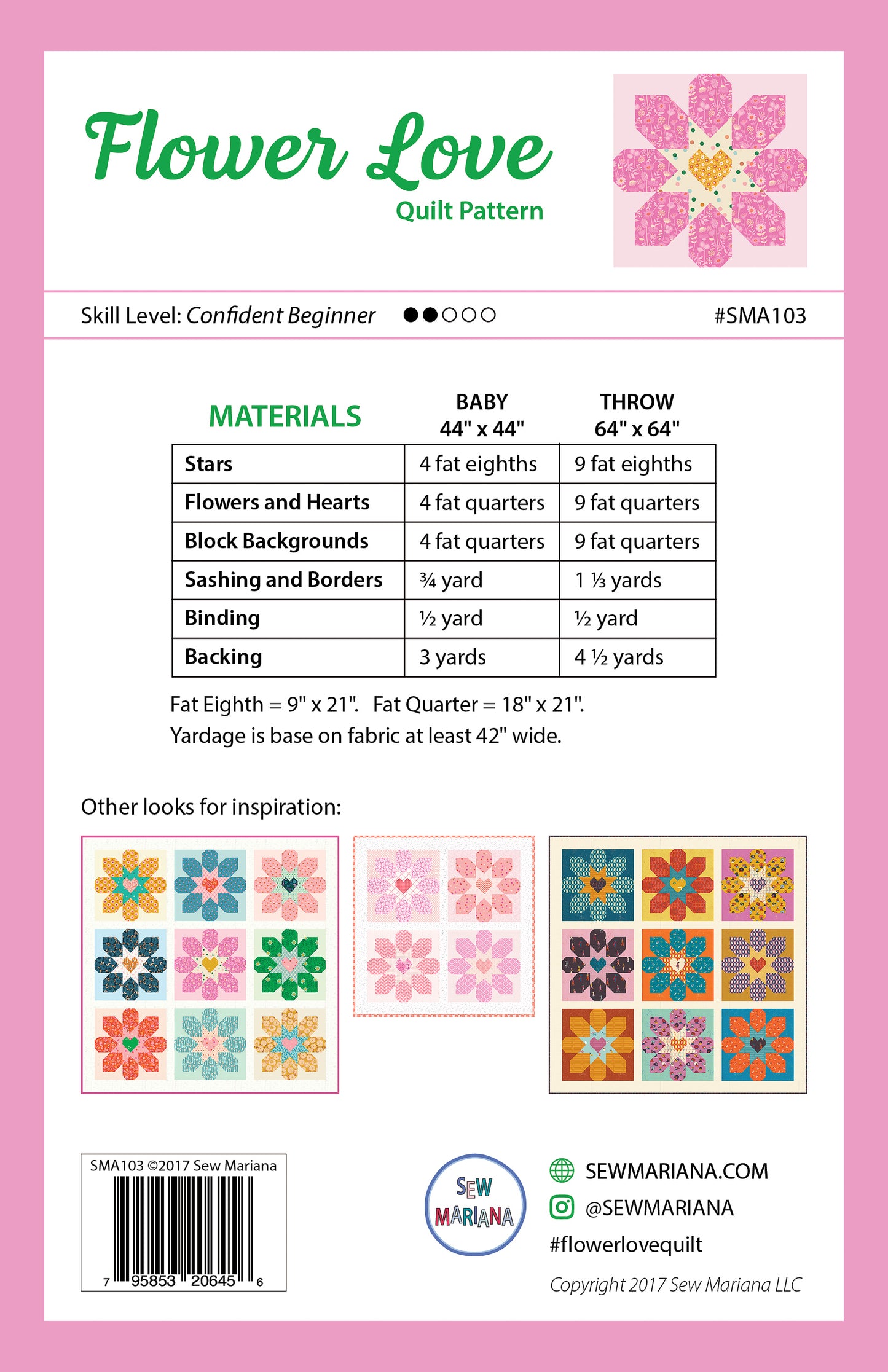 Flower Love Quilt Pattern - PDF