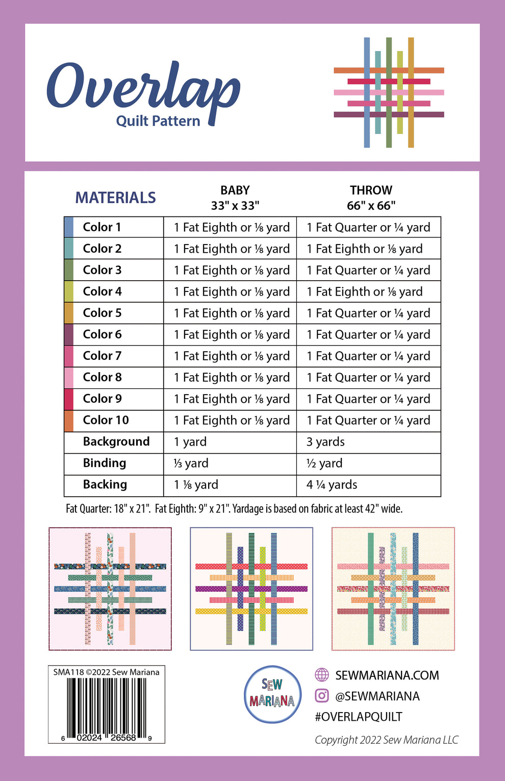Overlap Quilt Pattern - PDF – Sew Mariana