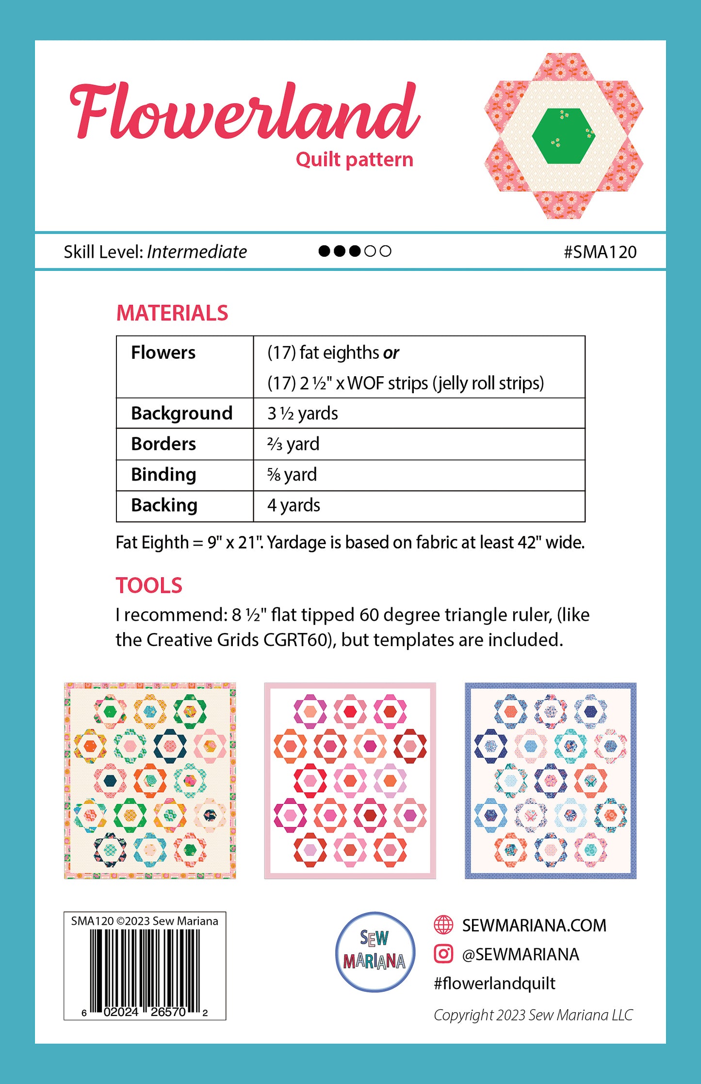 Flowerland Quilt Pattern - PDF