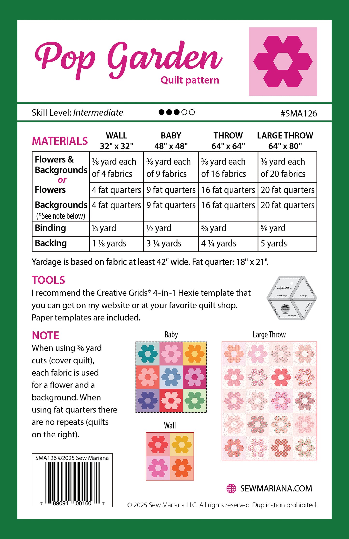 Pop Garden Quilt Pattern - PRINTED