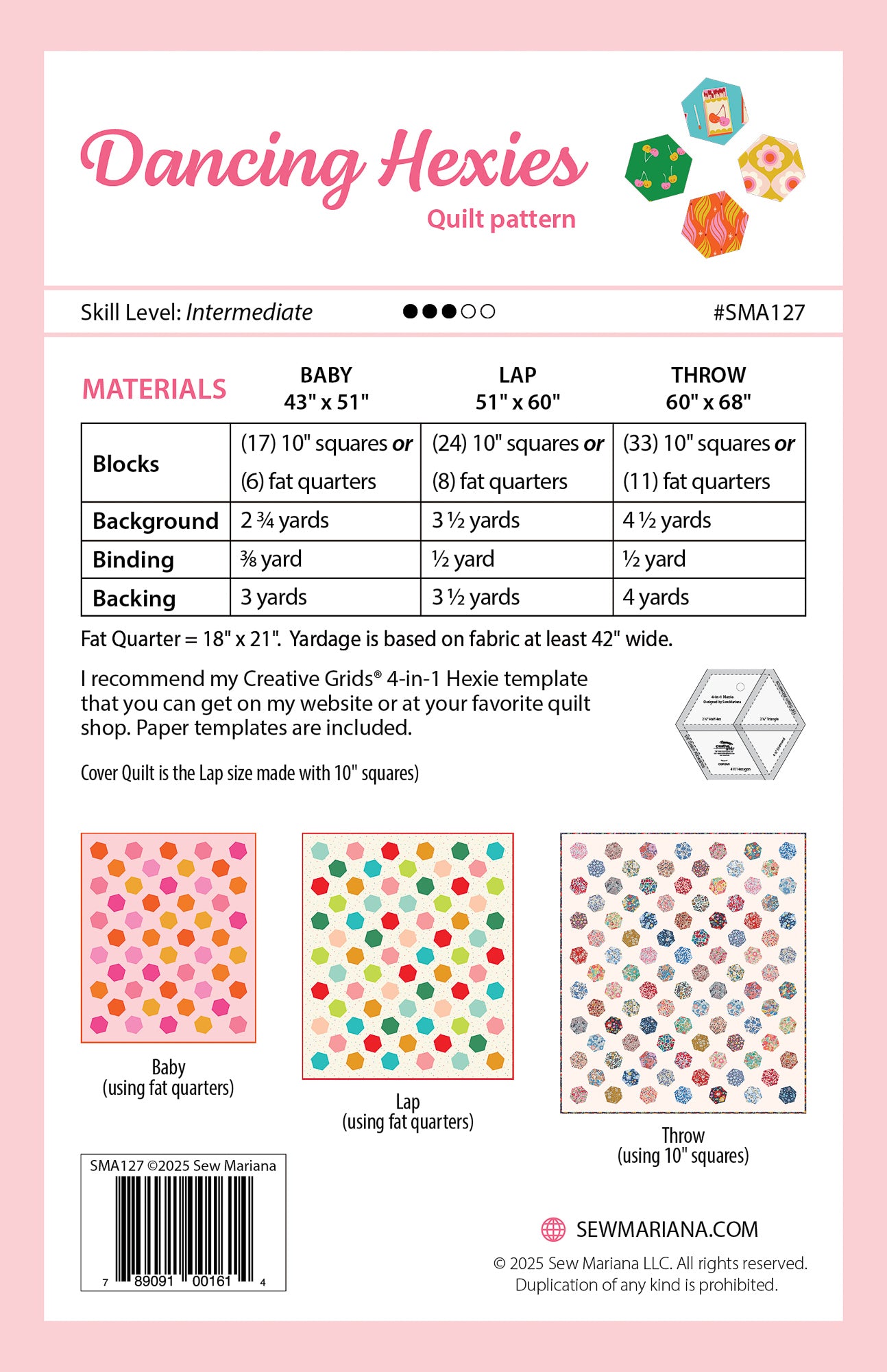 Dancing Hexies Quilt Pattern - PRINTED