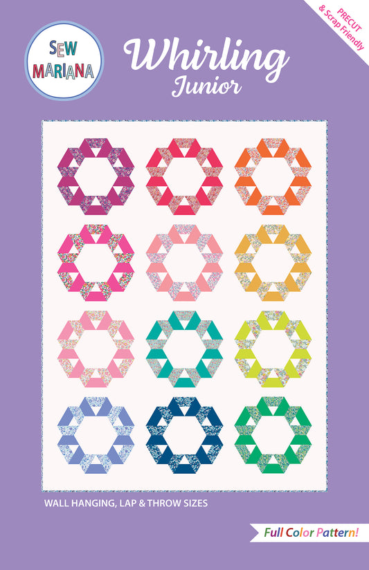 Whirling JUNIOR Quilt Pattern - PRINTED