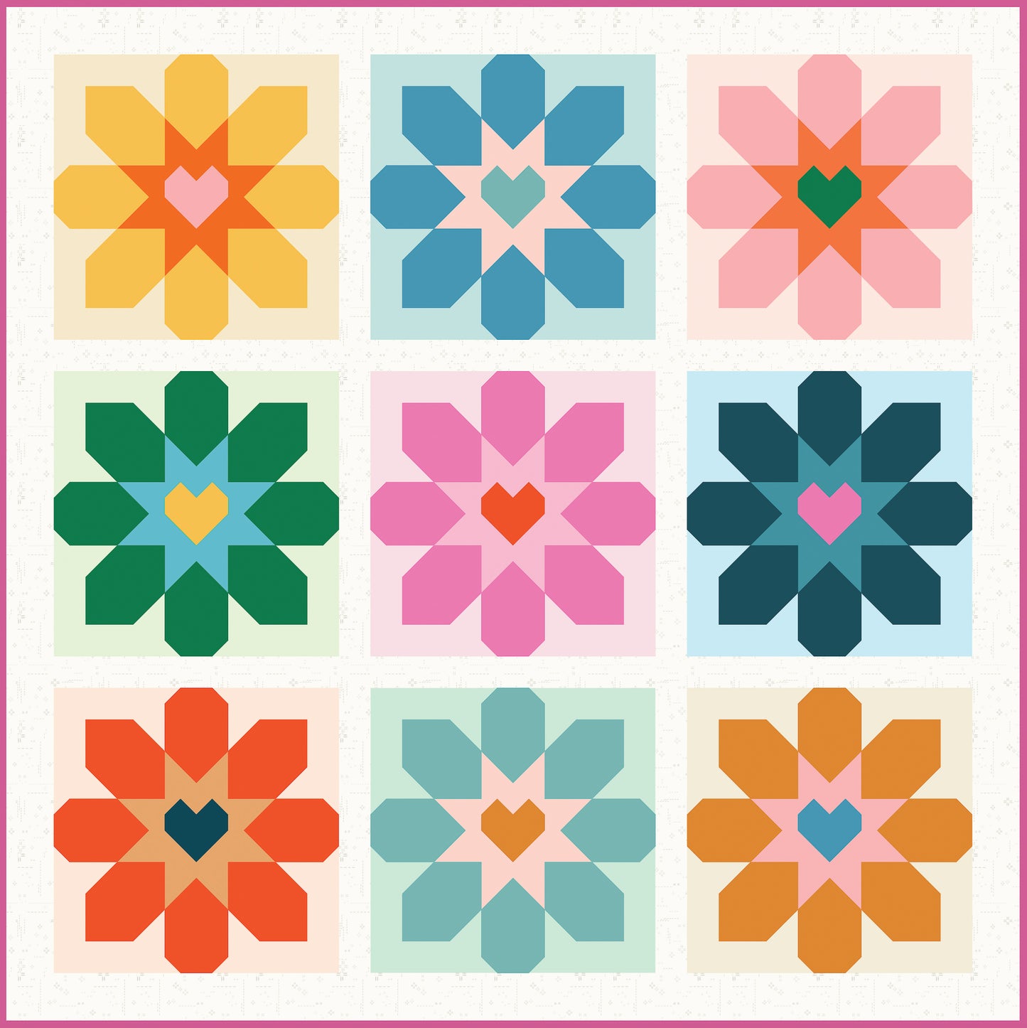 Flower Love Quilt Pattern - PDF